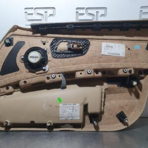 BMW 3 Series Door Trim LH Front, E90-E91, Sedan/Wagon, Leather, Tan, W/ Gloss Bl
