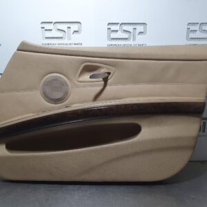BMW 3 Series Door Trim RH Front, E90-E91, Sedan/Wagon, Leather, Tan, W/ Gloss Bl