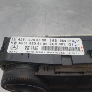 MERCEDES-M-CLASS-HEATERAC-CONTROLS-W164-FRONT-0905-1211-168428621467 Mercedes M Class Heater/AC Controls W164, Front, 2005–2011